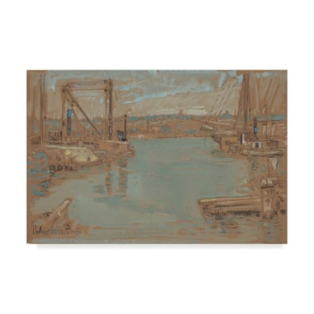 Childe Frederick Hassam 'North River Dock New York' Canvas Art,30x47